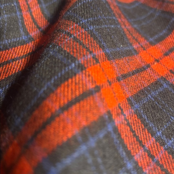 Plaid Button-Detail Skirt - Red and Blue - Picture 2 of 3